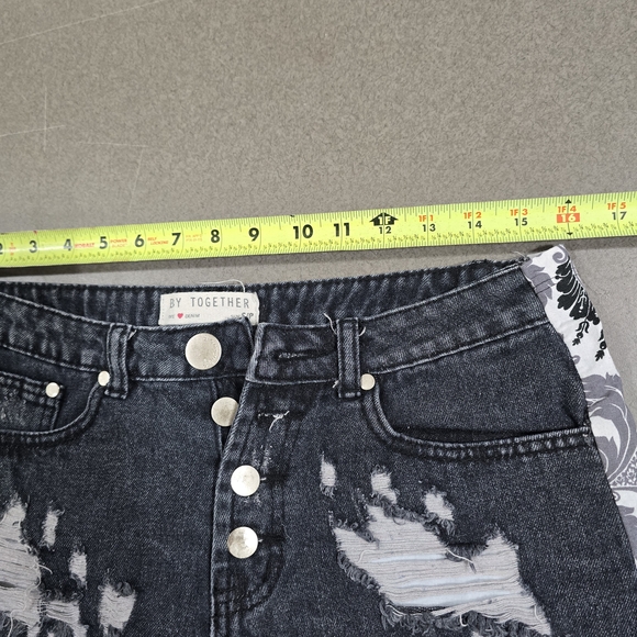 By Together Black Distressed Women Shorts - Picture 3 of 5